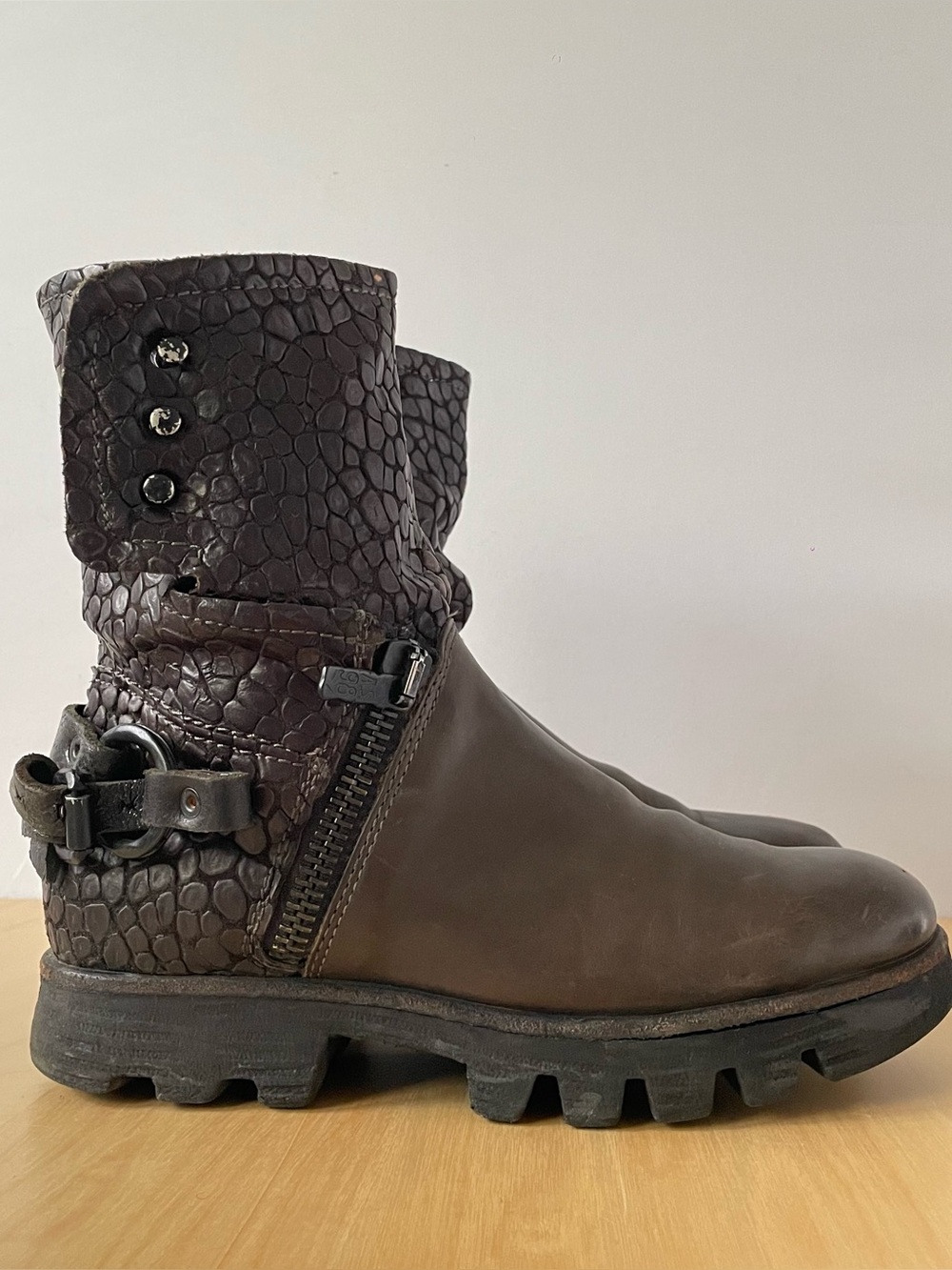 A.S.98 Italian leather biker boots | US 6.5